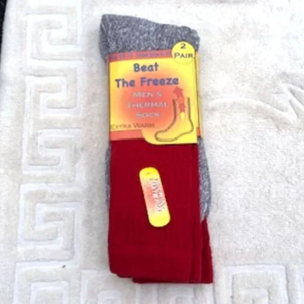 Size 10-13 Shoe - Size 6-12 Socks Beat the Heat Thermal Extra Warm {2} Pairs New